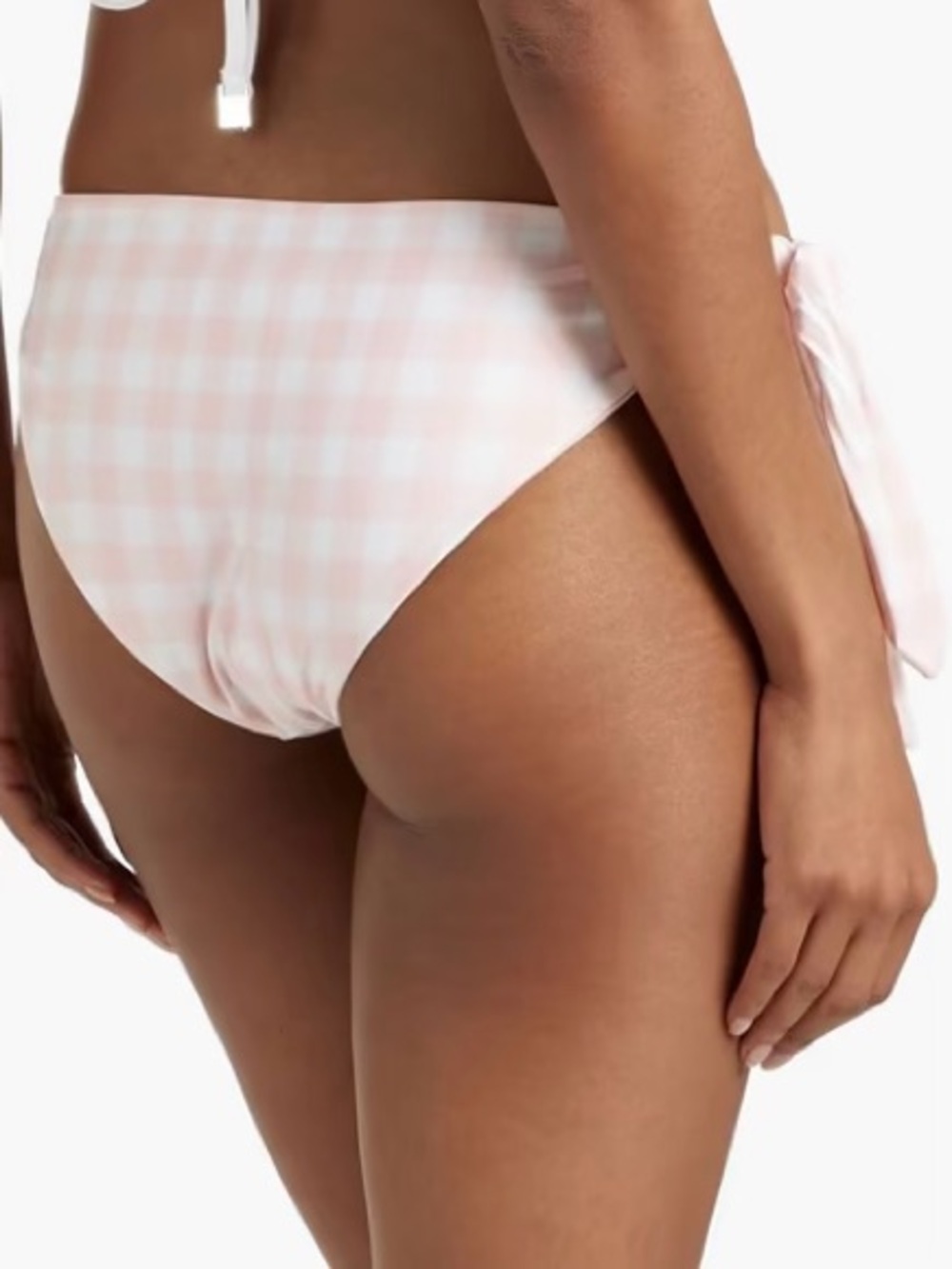 NWT Agua by Agua Bendita ‘Mila’ Gingham Low-Rise Bikini Briefs in Pastel Pink XL - Picture 4 of 14